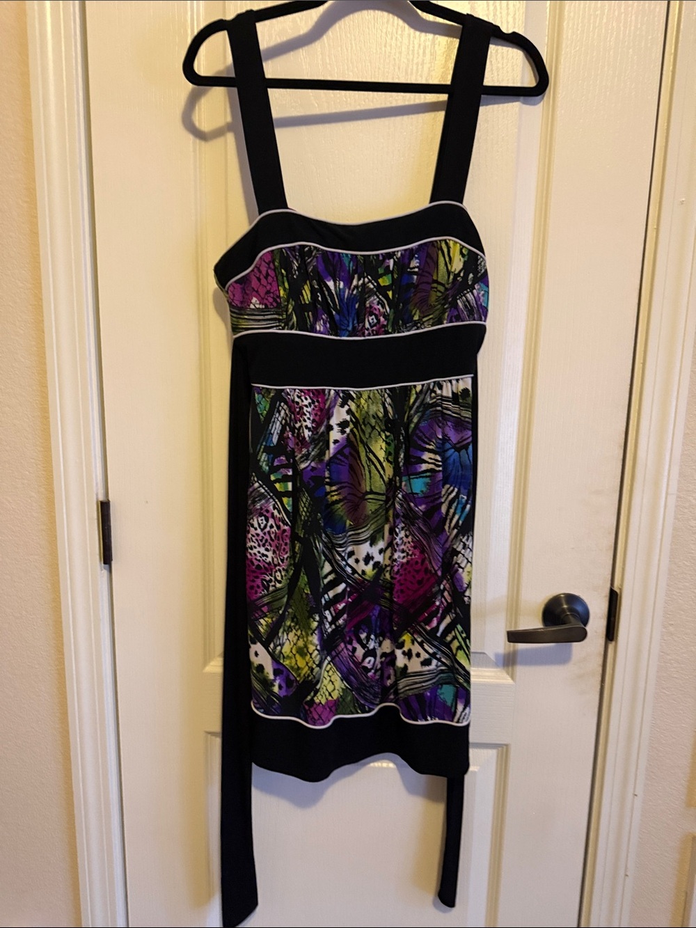 Love Tease Black Multicolor Abstract Midi Dress